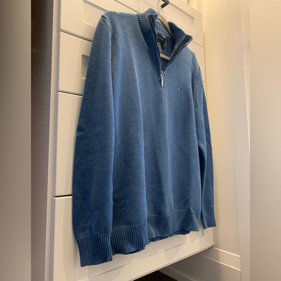 Tommy Hilfiger Mens 1/4 Zip Mockneck Sweatshirt - Picture 3 of 7